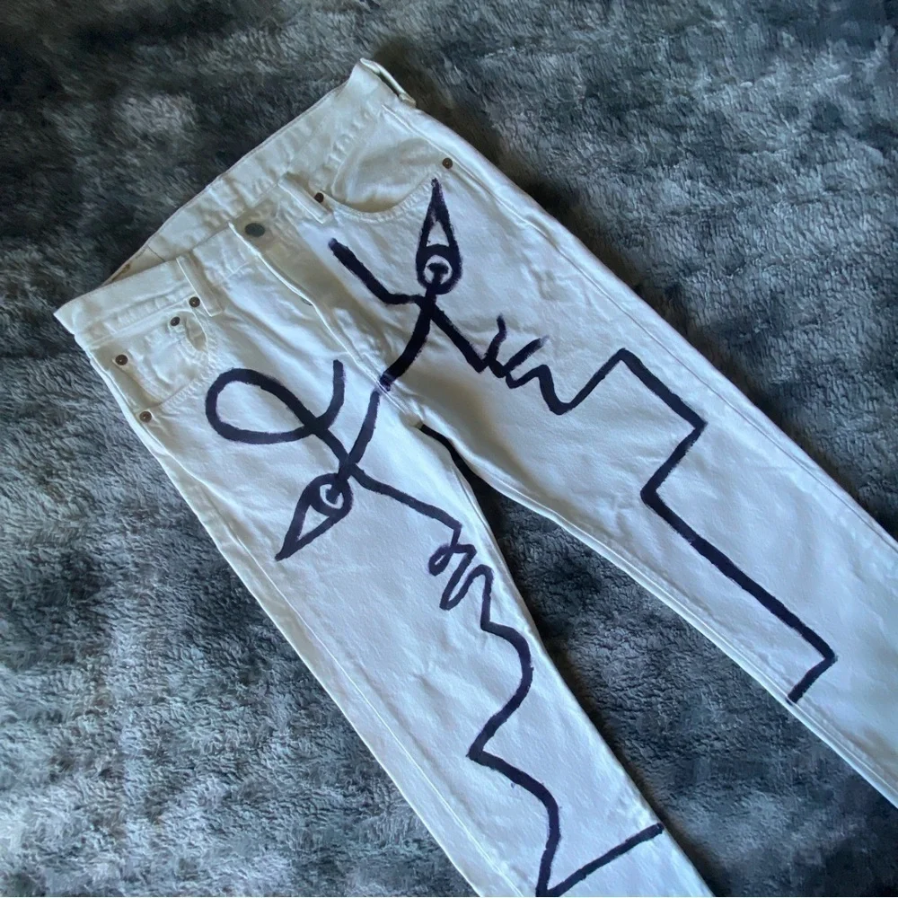 Levi's Custom Painted Conversation Jean